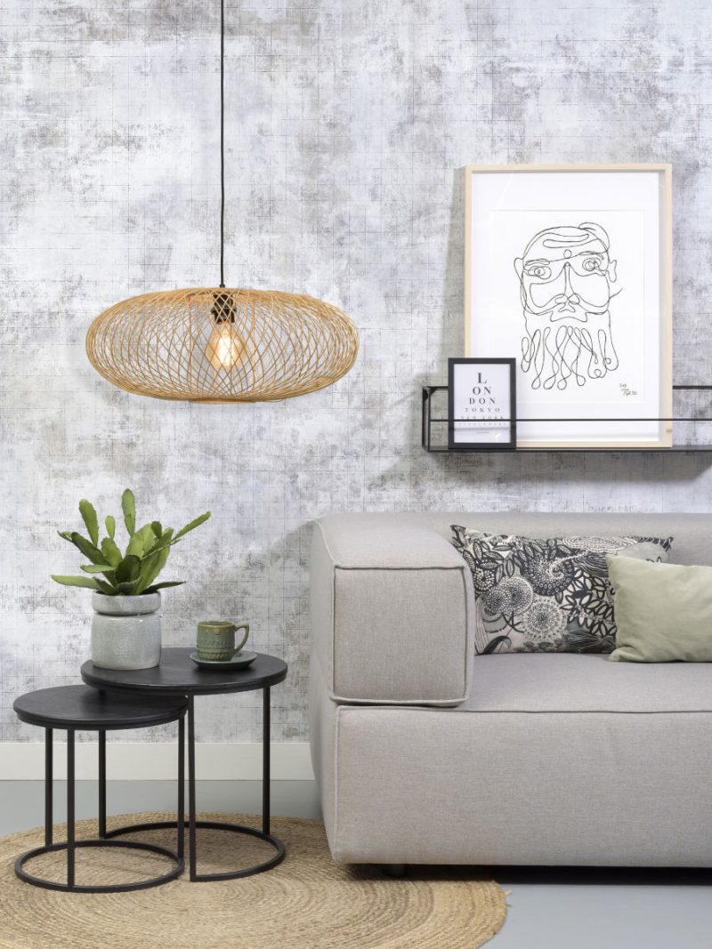 Naturel-bamboe zwarte bohemian hanglamp GOOD&MOJO Cango - Afbeelding 9