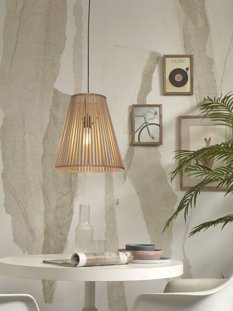 Naturel conische hanglamp bamboe L GOOD&MOJO Merapi - Afbeelding 9