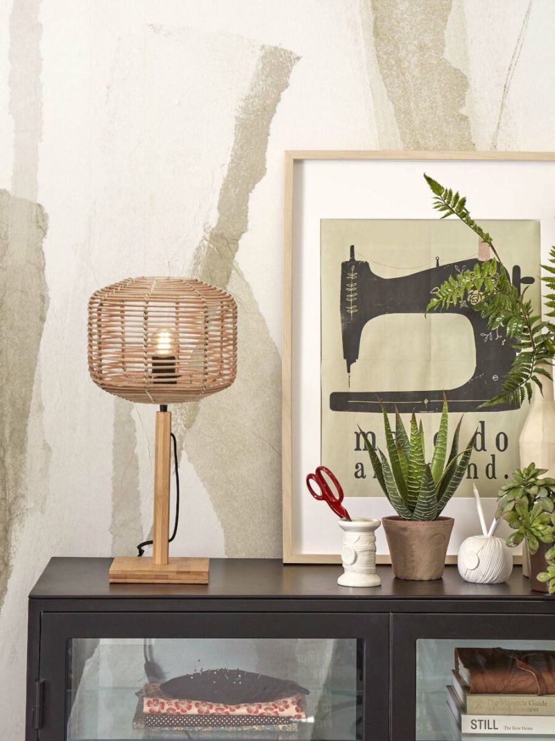 Naturel ronde bamboe bohemian tafellamp GOOD&MOJO Tanami - Afbeelding 4