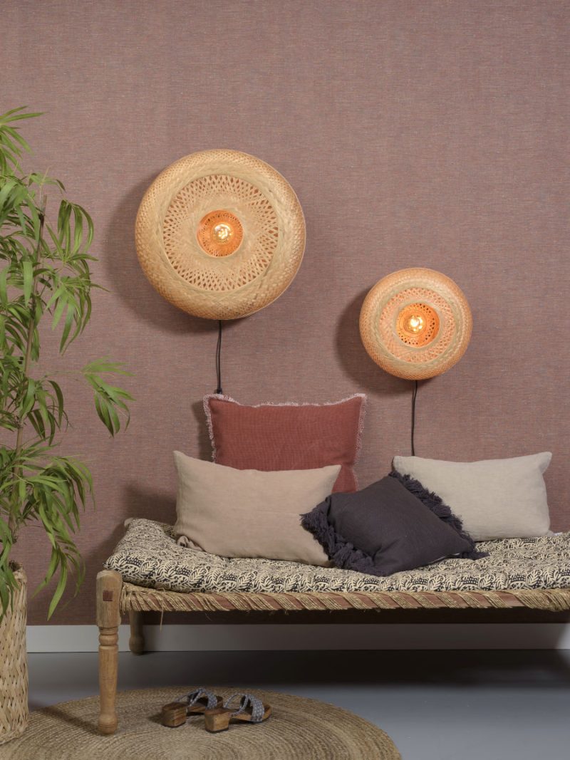 Naturel zwart bamboe wandlamp bohemian GOOD&MOJO Palawan - Afbeelding 4