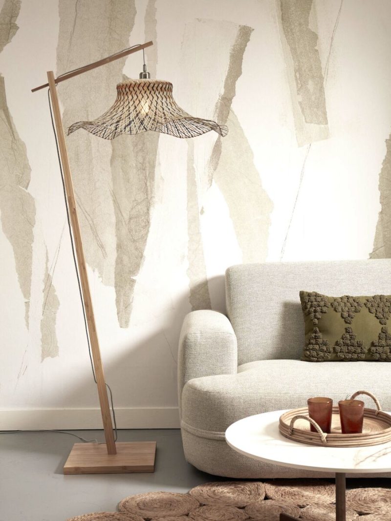 Naturel zwarte bamboe bohemian vloerlamp GOOD&MOJO Ibiza - Afbeelding 2