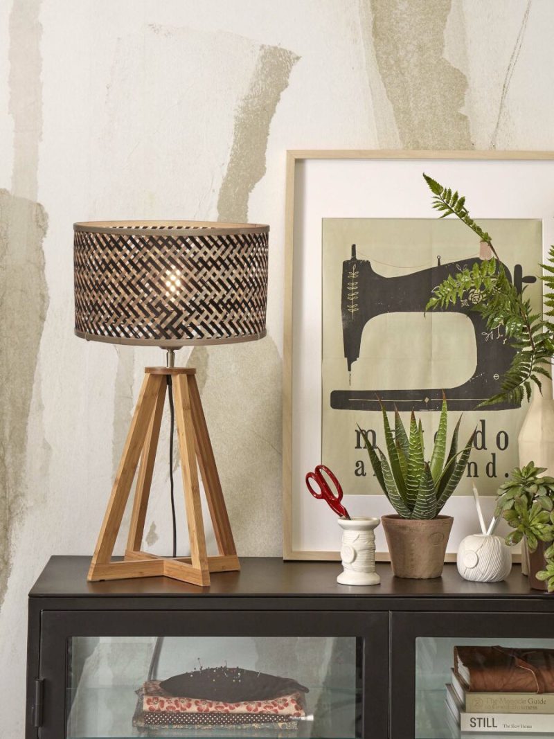 Naturel zwarte bohemian bamboe tafellamp GOOD&MOJO Java - Afbeelding 2