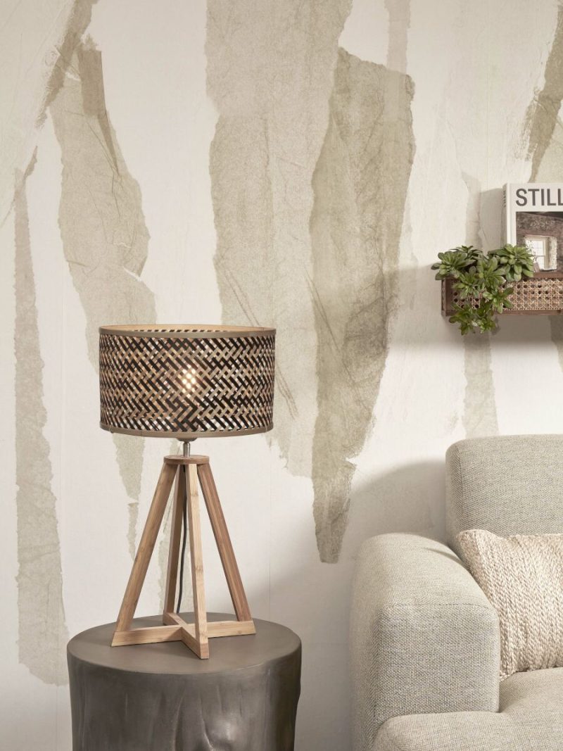 Naturel zwarte bohemian bamboe tafellamp GOOD&MOJO Java - Afbeelding 5