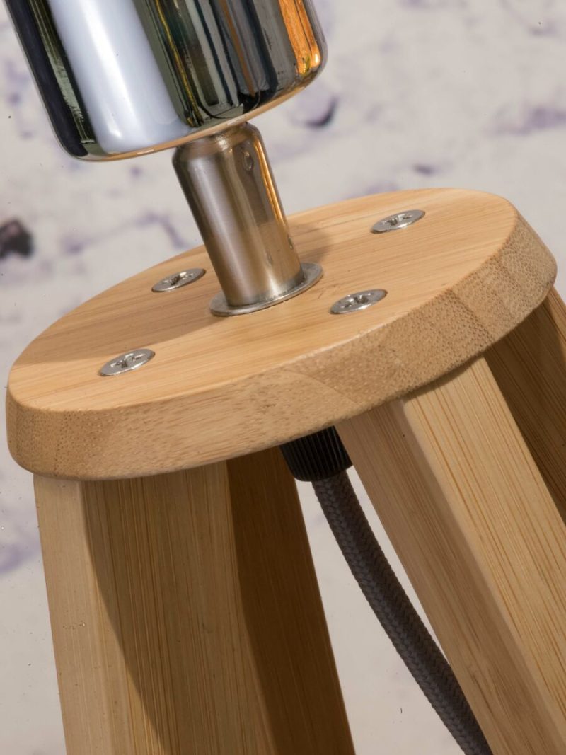 Naturel zwarte bohemian bamboe tafellamp GOOD&MOJO Java - Afbeelding 8