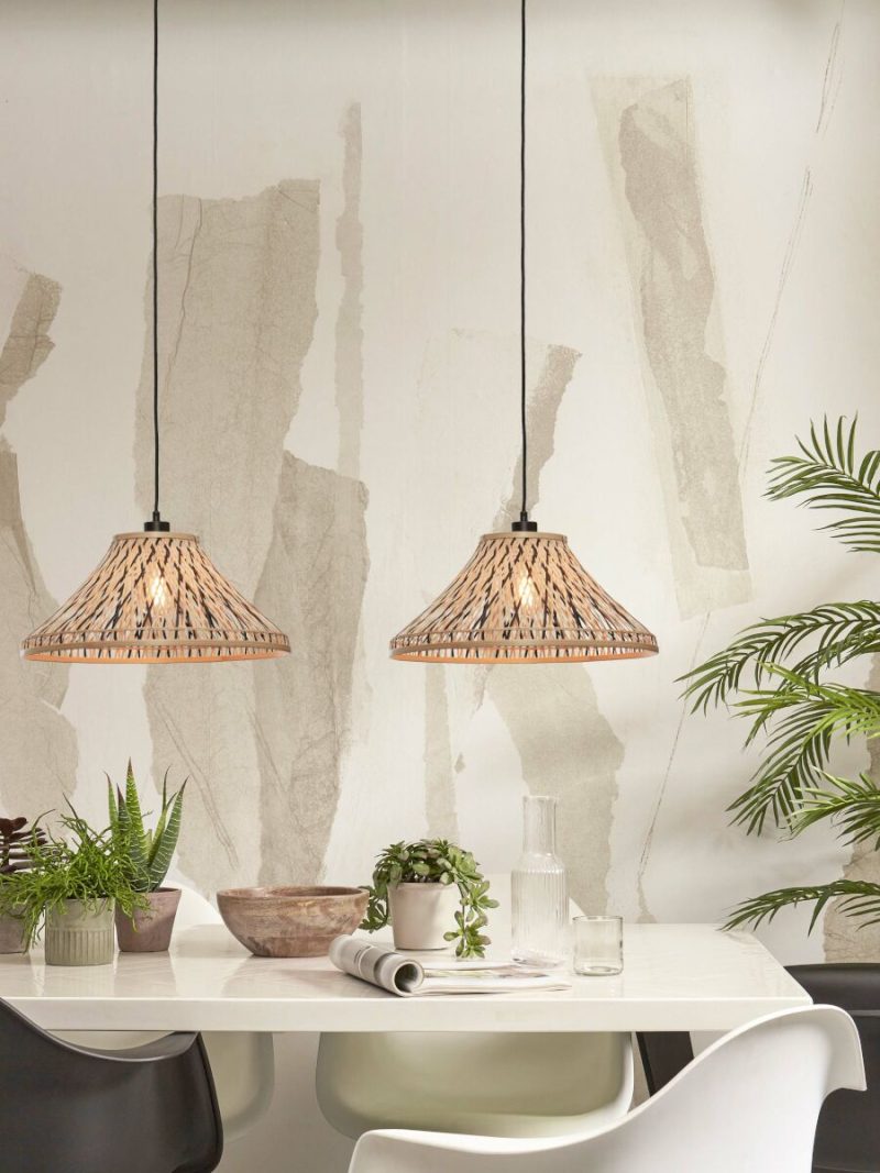 Naturel zwarte hanglamp bohemian bamboe metaal GOOD&MOJO Tahiti - Afbeelding 5