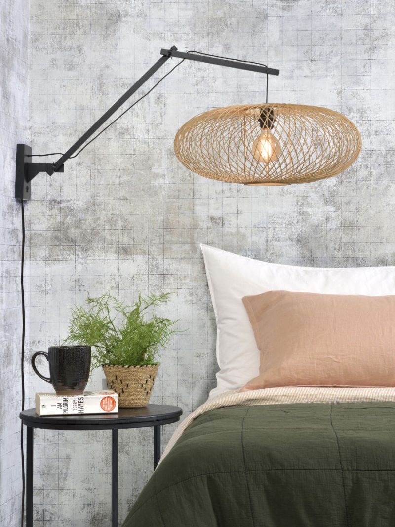 Naturel-zwarte wandlamp gevlochten GOOD&MOJO Cango - Afbeelding 5
