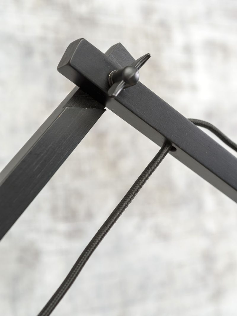 Naturel/zwarte bamboe knikarm wandlamp L GOOD&MOJO Bhutan - Afbeelding 8