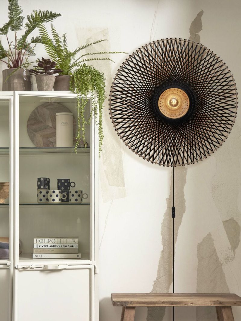 Naturel/zwarte bohemian bamboe wandlamp L GOOD&MOJO Kalimantan - Afbeelding 9