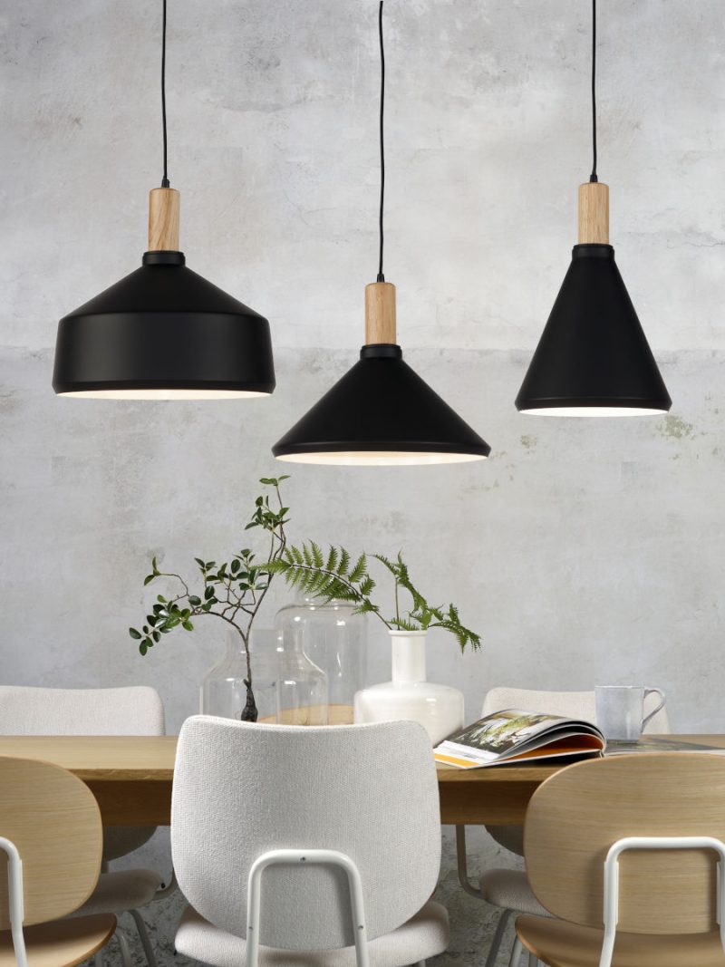 Naturel/zwarte hanglamp hout/metaal M It's About RoMi Melbourne - Afbeelding 5