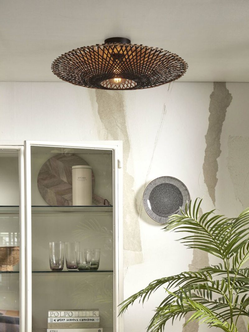 Naturel/zwarte plafondlamp bamboe ringvorm M GOOD&MOJO Kalimantan - Afbeelding 5
