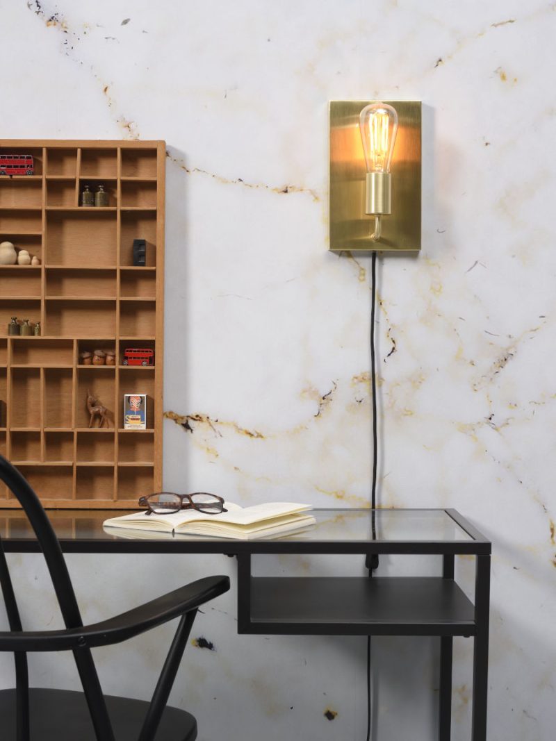 Rechthoekige minimalistische wandlamp goud It's About RoMi Madrid - Afbeelding 8