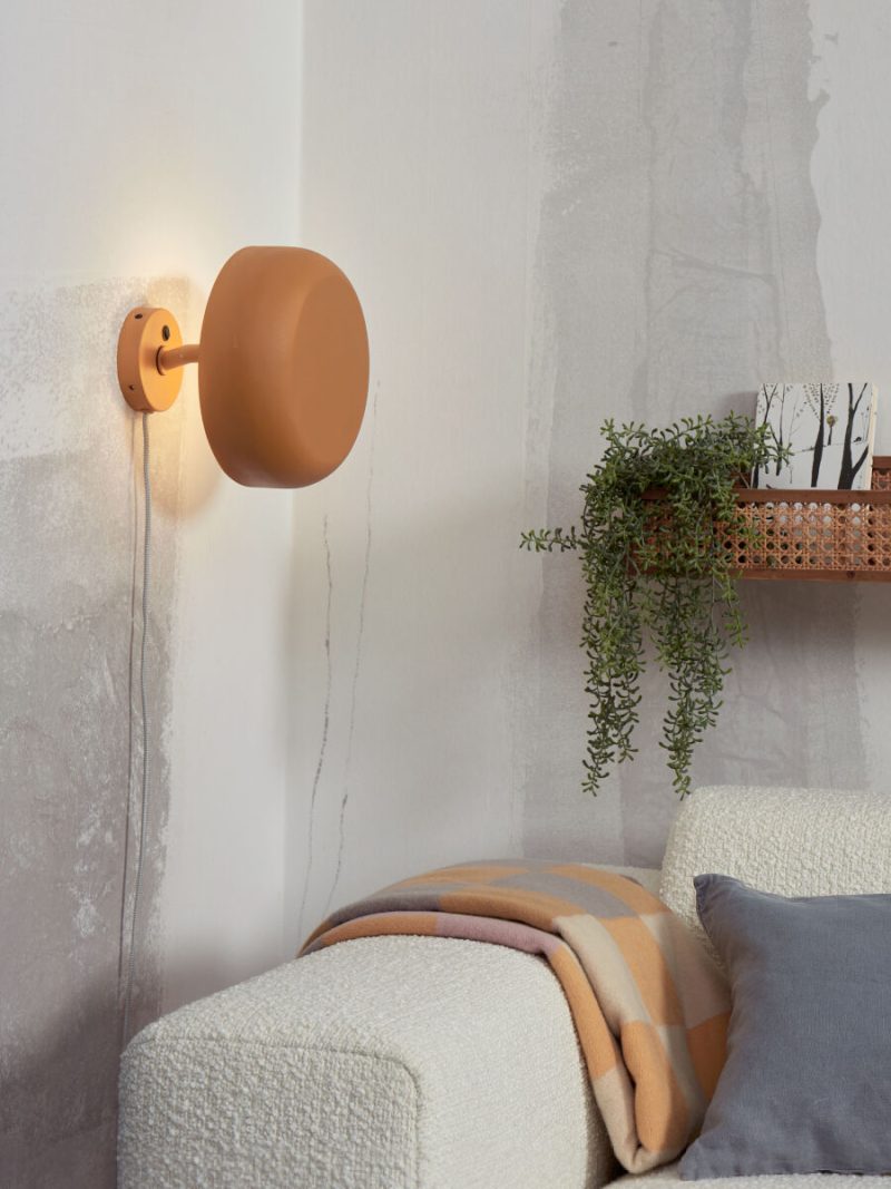 Retro oranje-metalen ronde wandlamp It's About RoMi Porto - Afbeelding 3
