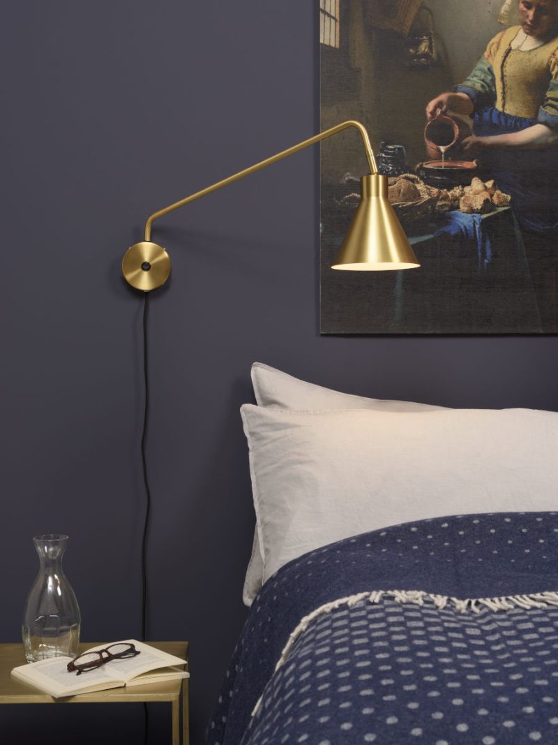 Retro wandlamp trechterkap goud It's About RoMi Lyon - Afbeelding 2