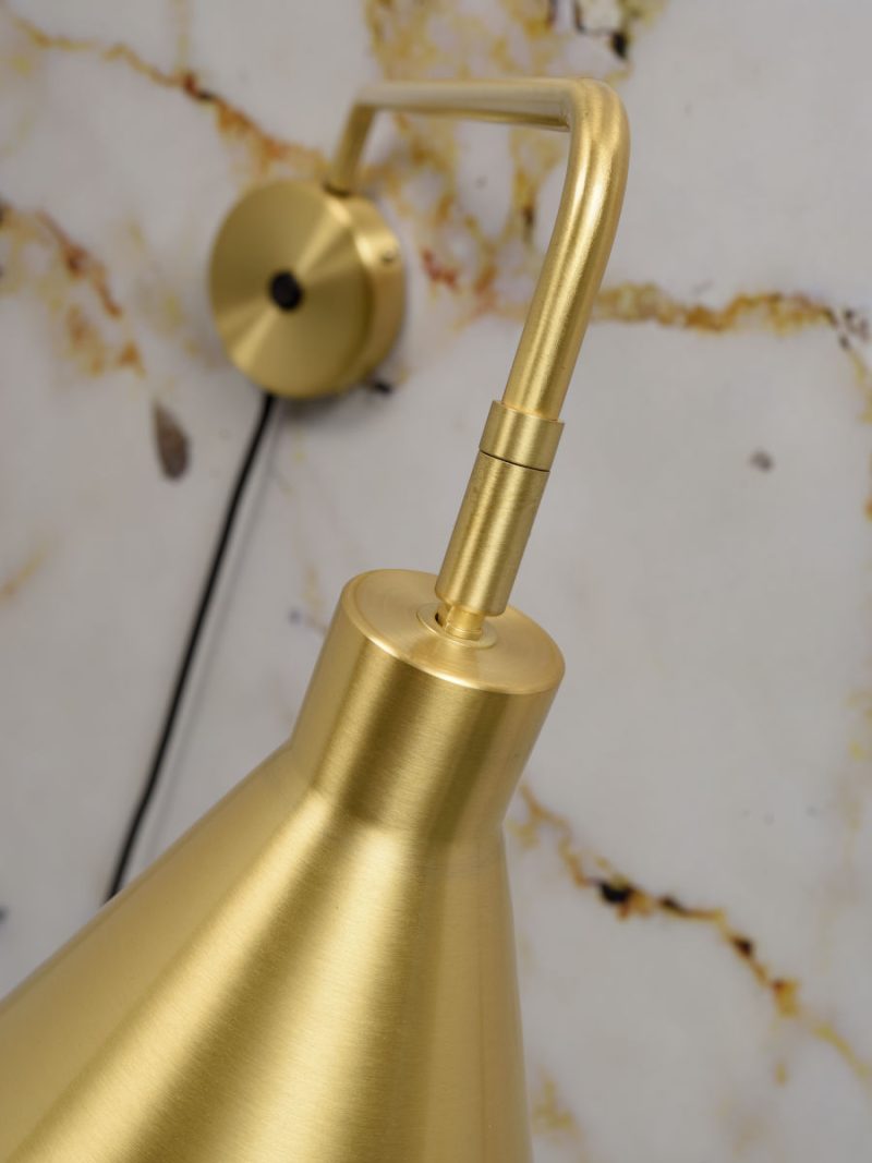 Retro wandlamp trechterkap goud It's About RoMi Lyon - Afbeelding 4