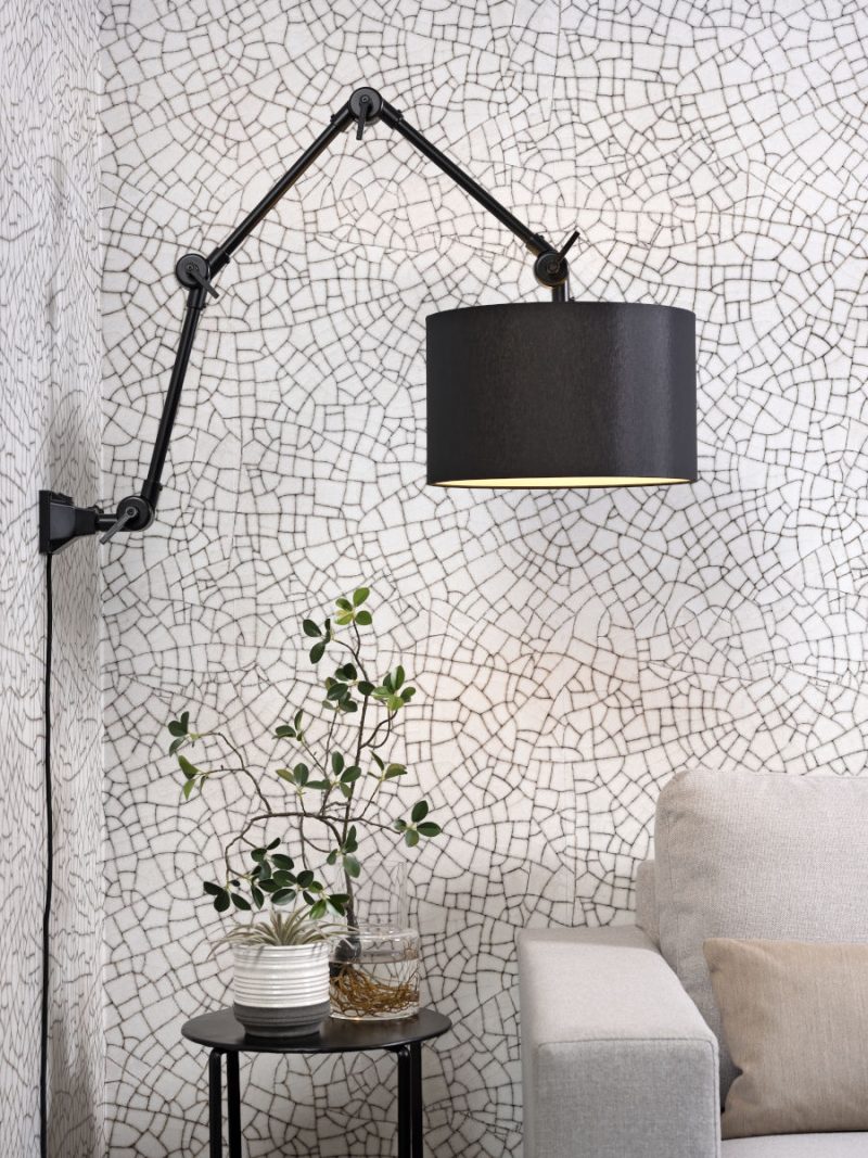 Retro zwart katoenen wandlamp It's About RoMi Amsterdam - Afbeelding 5