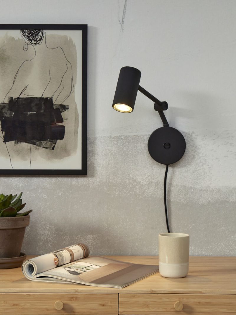 Retro zwarte wandlamp metaal It's About RoMi Montreux - Afbeelding 2