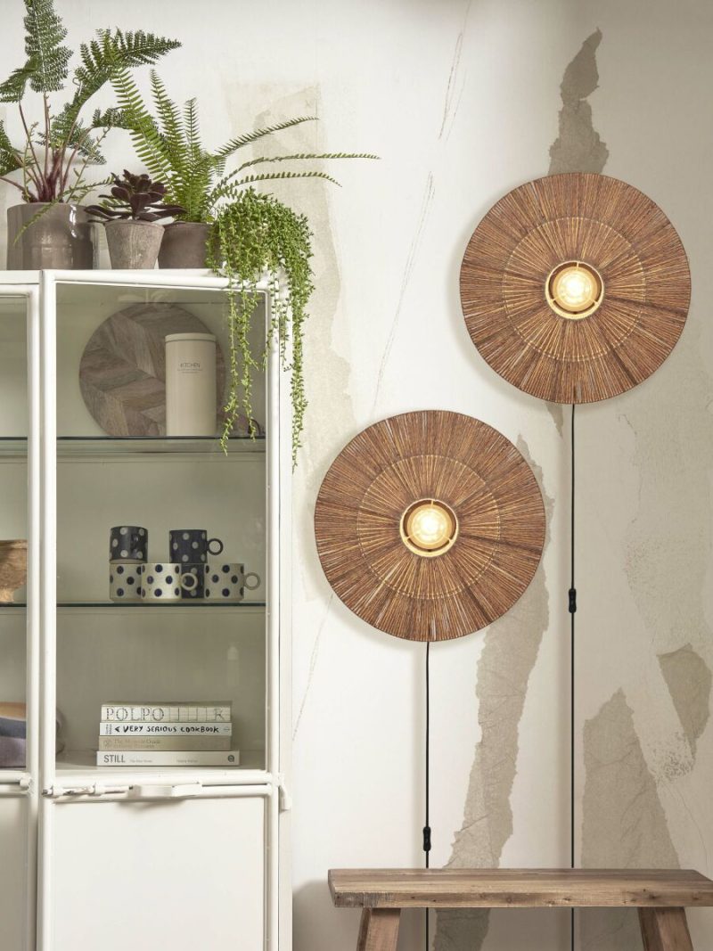Rieten metalen naturel wandlamp boheems GOOD&MOJO Iguazu - Afbeelding 5