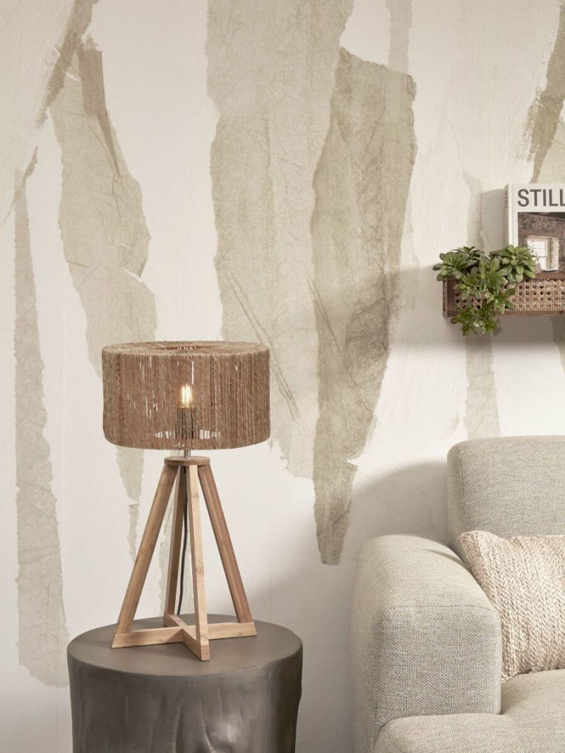 Rieten naturel bohemien tafellamp GOOD&MOJO Iguazu - Afbeelding 2