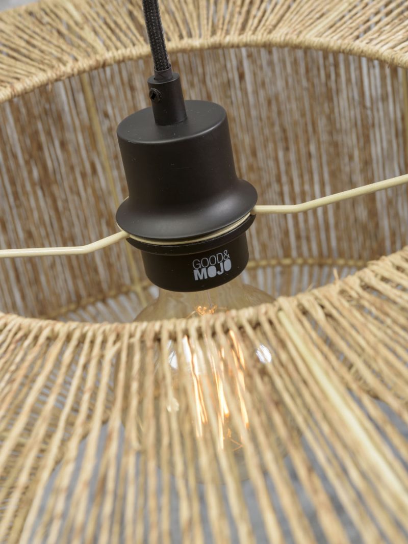 Rieten zwarte naturel bohemian hanglamp GOOD&MOJO Iguazu - Afbeelding 6