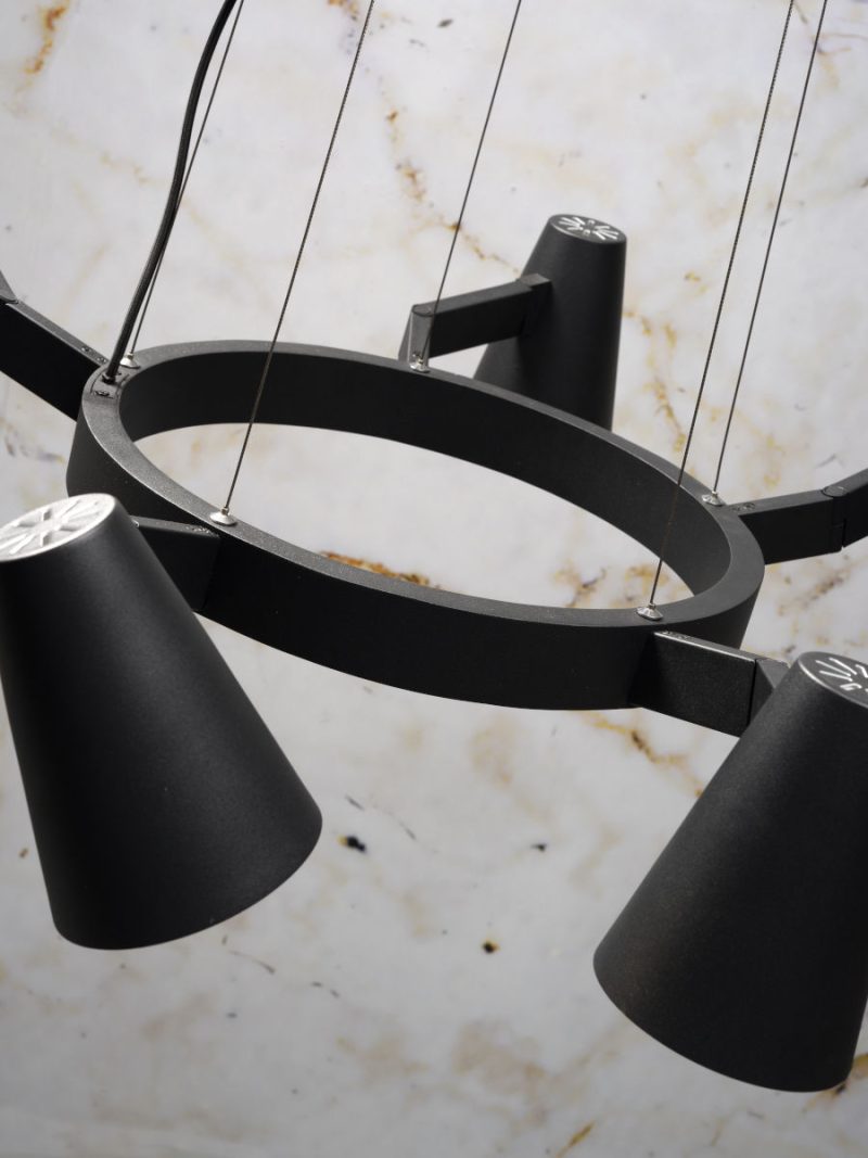 Ronde 5-lichts hanglamp zwart It's About RoMi Biarritz - Afbeelding 6