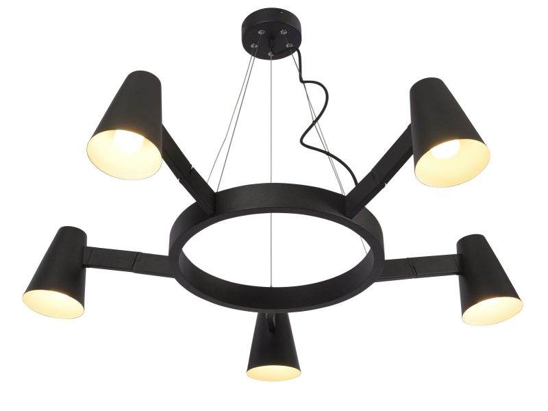 Ronde 5-lichts hanglamp zwart It's About RoMi Biarritz - Afbeelding 8