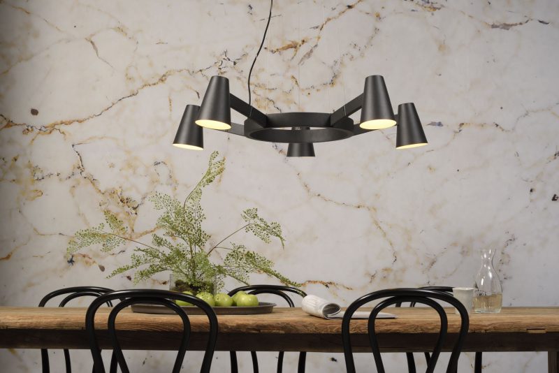 Ronde 5-lichts hanglamp zwart It's About RoMi Biarritz - Afbeelding 9