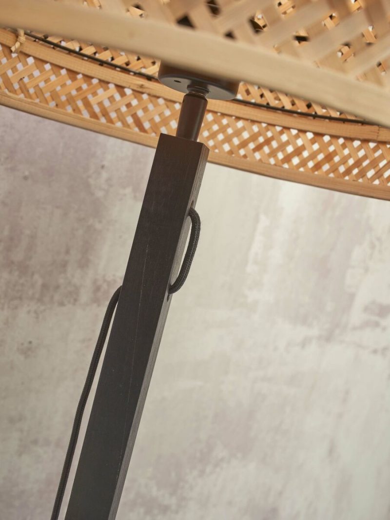Ronde boheemse vloerlamp naturel zwart GOOD&MOJO Bhutan - Afbeelding 6