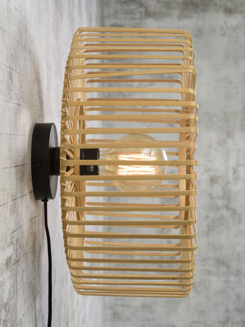Ronde naturel-bamboe wandlamp Boheems GOOD&MOJO Bromo - Afbeelding 4