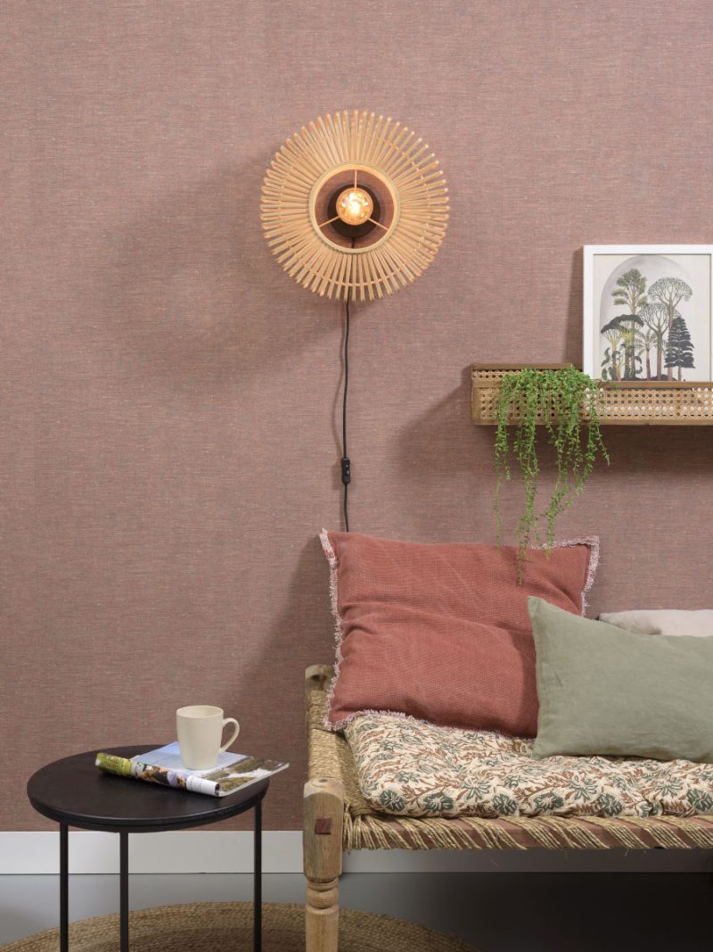 Ronde naturel-bamboe wandlamp Boheems GOOD&MOJO Bromo - Afbeelding 5