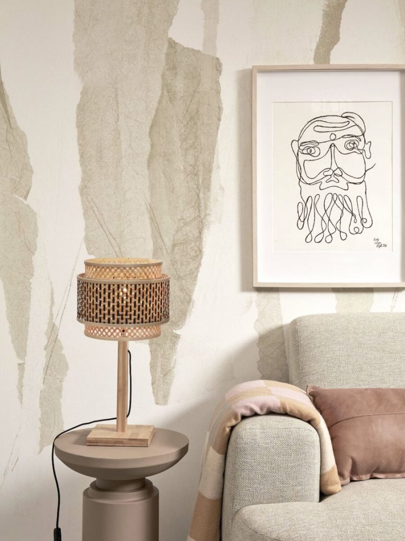 Ronde tafellamp naturel zwart bohemien GOOD&MOJO Bhutan - Afbeelding 2