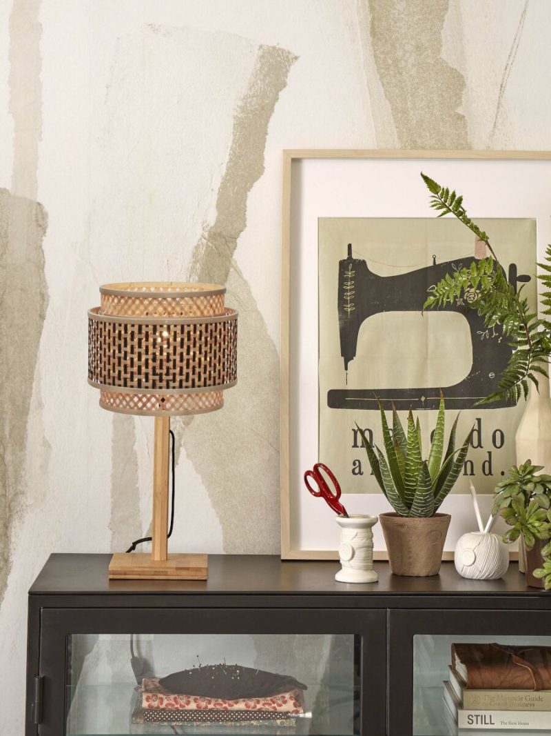 Ronde tafellamp naturel zwart bohemien GOOD&MOJO Bhutan - Afbeelding 5
