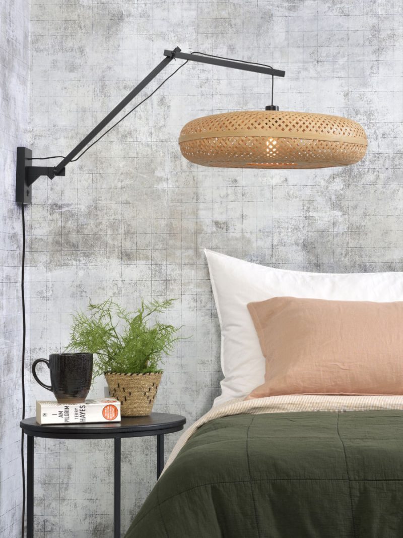 Ronde zwart naturel bohemian wandlamp GOOD&MOJO Palawan - Afbeelding 5