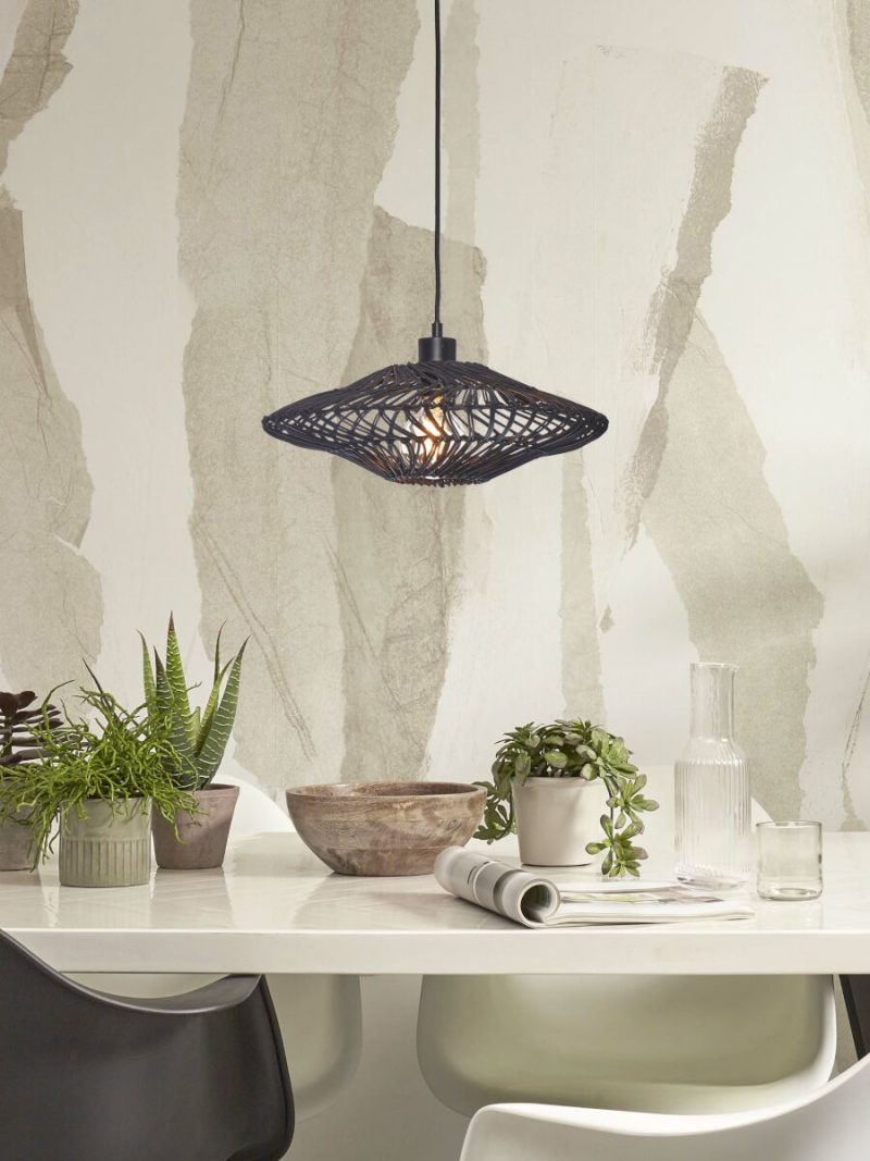 Rotan-metaal bohemian zwarte hanglamp GOOD&MOJO Zanzibar - Afbeelding 2