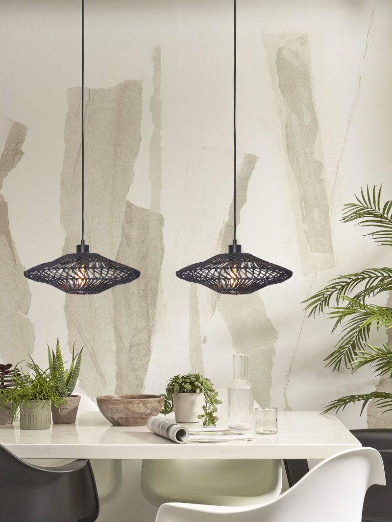 Rotan-metaal bohemian zwarte hanglamp GOOD&MOJO Zanzibar - Afbeelding 5