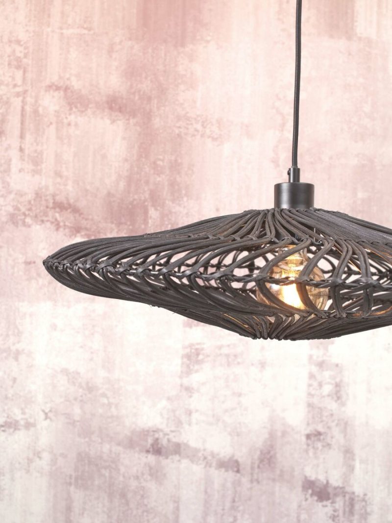 Rotan-metaal bohemian zwarte hanglamp GOOD&MOJO Zanzibar - Afbeelding 6