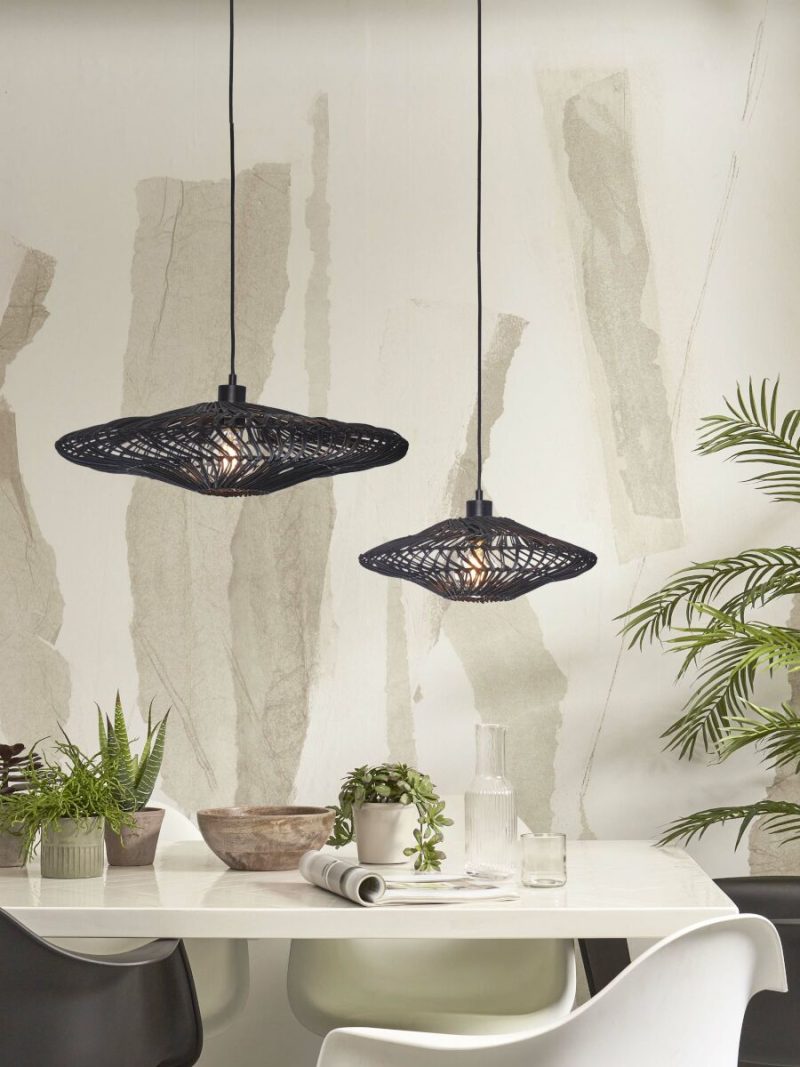 Rotan-metaal bohemian zwarte hanglamp GOOD&MOJO Zanzibar - Afbeelding 8