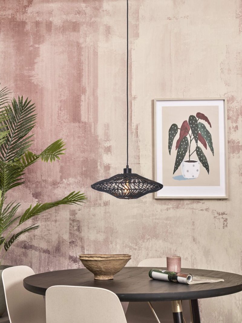 Rotan-metaal bohemian zwarte hanglamp GOOD&MOJO Zanzibar - Afbeelding 9