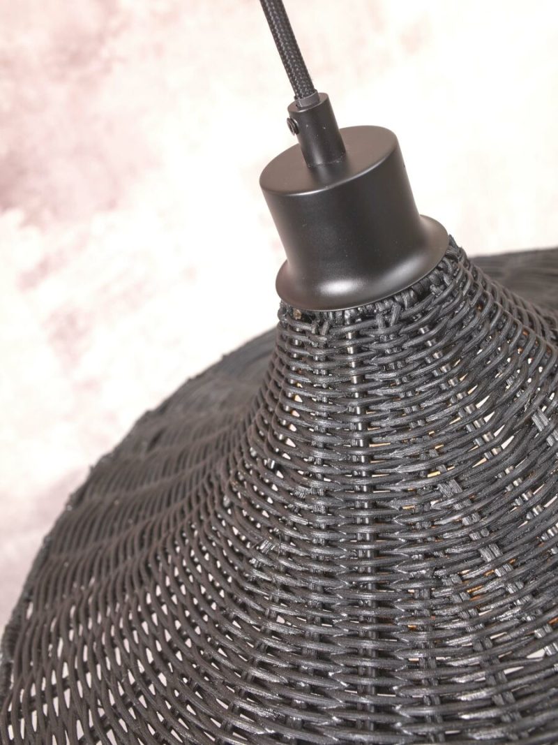 Rotan metalen hanglamp zwart bohemian GOOD&MOJO Borabora - Afbeelding 3