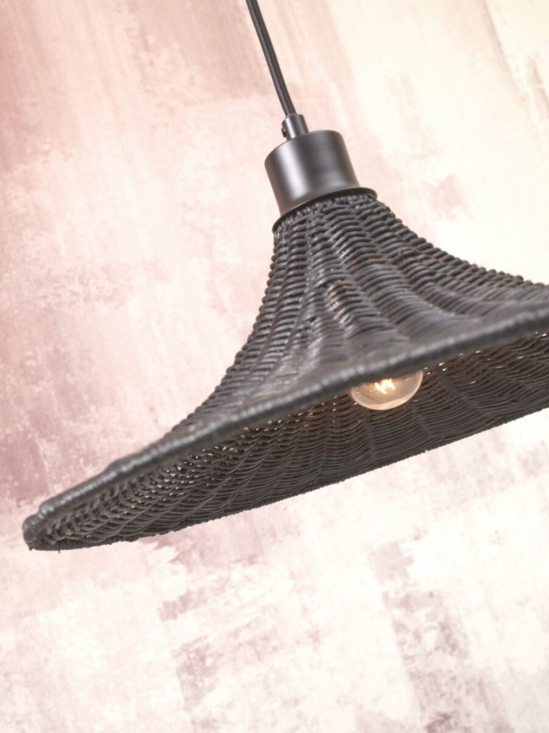 Rotan metalen hanglamp zwart bohemian GOOD&MOJO Borabora - Afbeelding 4