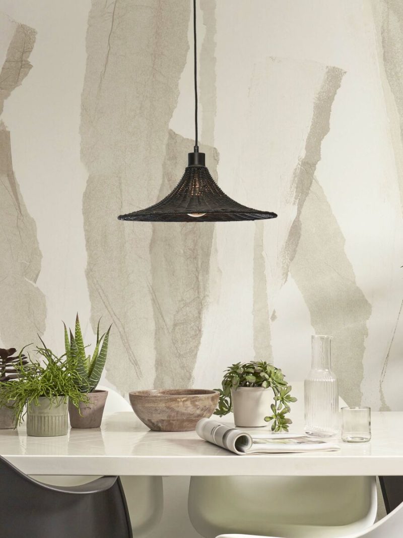 Rotan metalen hanglamp zwart bohemian GOOD&MOJO Borabora - Afbeelding 5