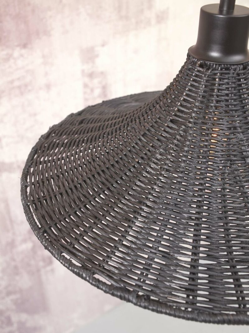 Rotan metalen hanglamp zwart bohemian GOOD&MOJO Borabora - Afbeelding 6