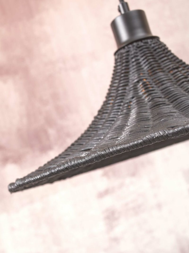 Rotan metalen hanglamp zwart bohemian GOOD&MOJO Borabora - Afbeelding 7