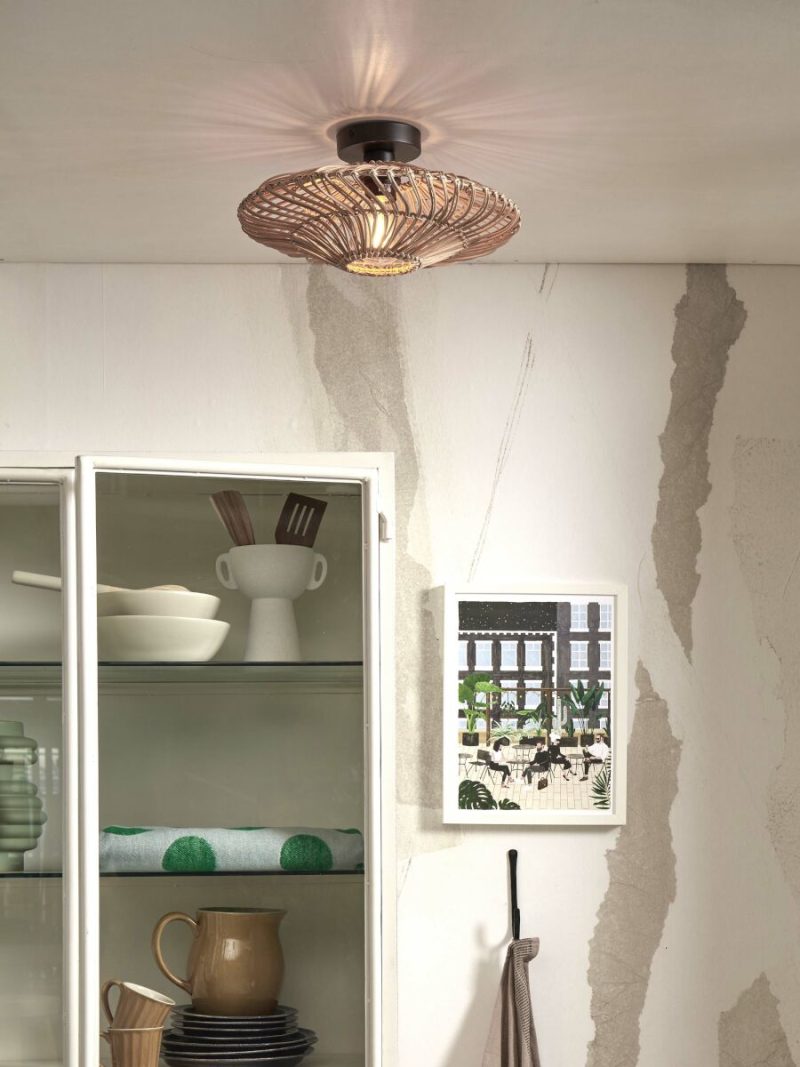Rotan metalen naturel bohemian plafonnière GOOD&MOJO Zanzibar - Afbeelding 2