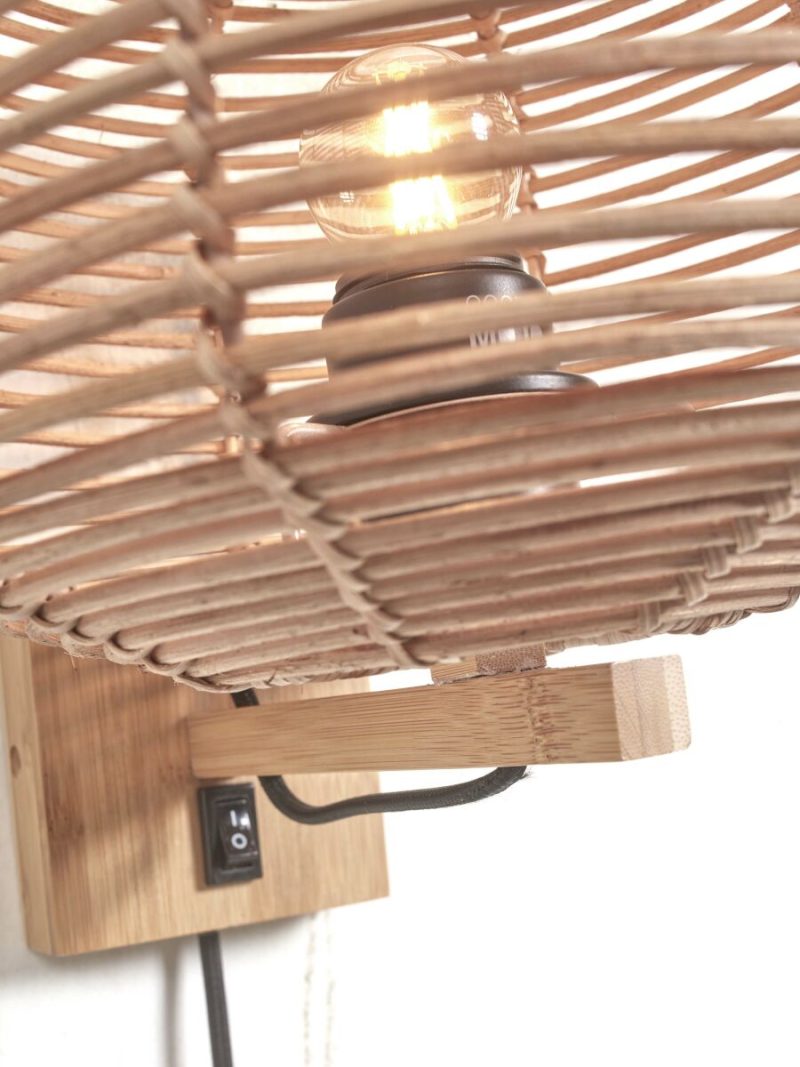Rotan naturel bohemian wandlamp GOOD&MOJO Tanami - Afbeelding 4