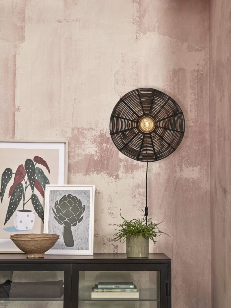 Rotan zwart boheemse wandlamp rond GOOD&MOJO Tanami - Afbeelding 2
