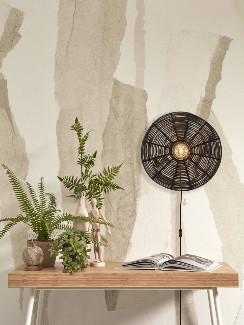 Rotan zwart boheemse wandlamp rond GOOD&MOJO Tanami - Afbeelding 5