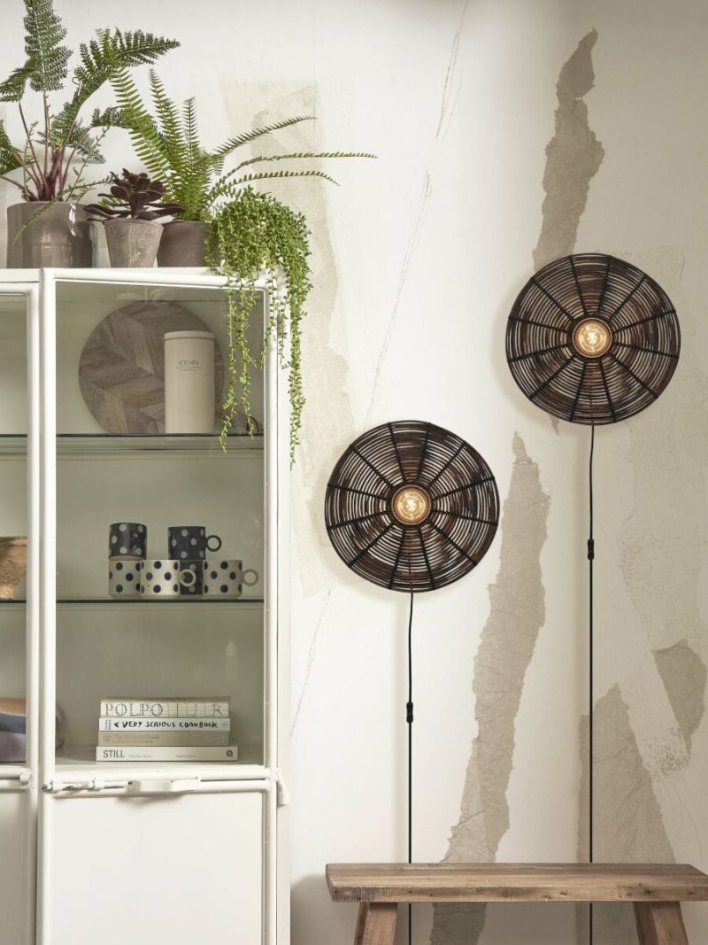 Rotan zwart boheemse wandlamp rond GOOD&MOJO Tanami - Afbeelding 8