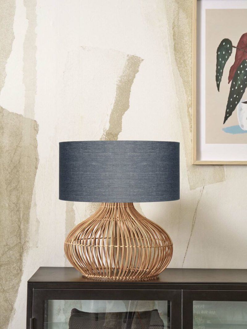 Rotan/linnen tafellamp antraciet L GOOD&MOJO Kalahari - Afbeelding 2