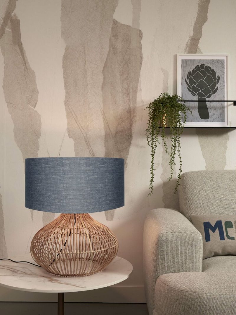 Rotan/linnen tafellamp antraciet L GOOD&MOJO Kalahari - Afbeelding 5