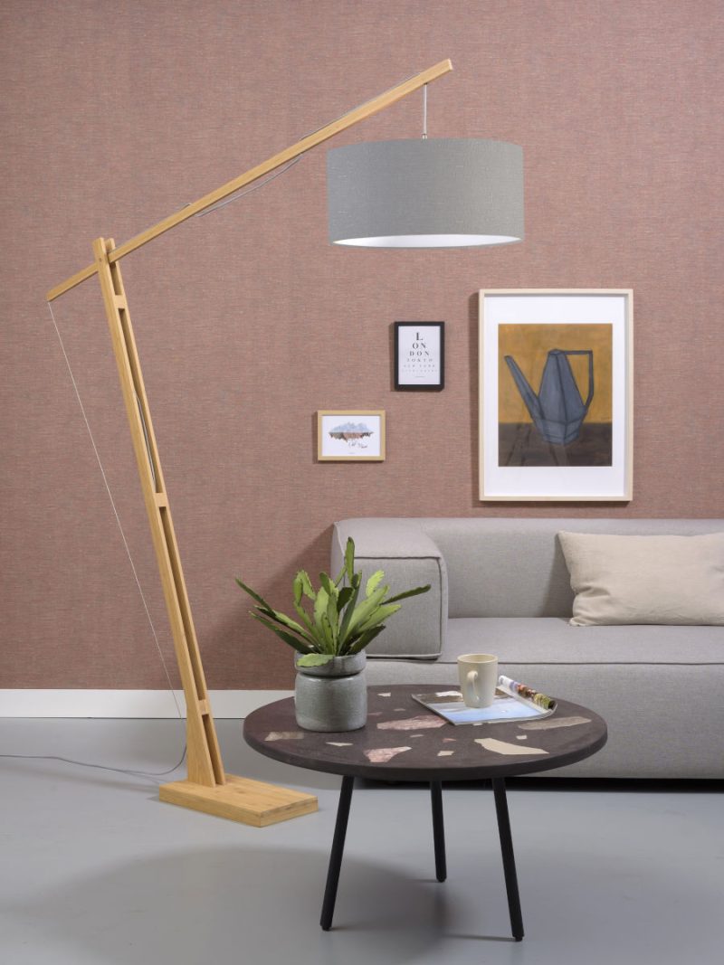 Scandinavische grijze linnen vloerlamp GOOD&MOJO Montblanc - Afbeelding 5